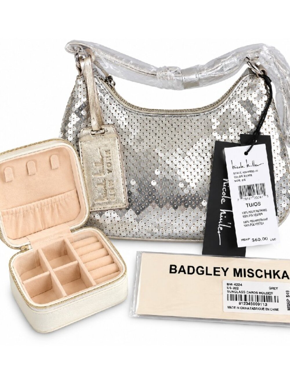 BUNDLE #4 🖤🖤 Nicole Miller Sequin Bag & Jewelry Organizer 🖤🖤